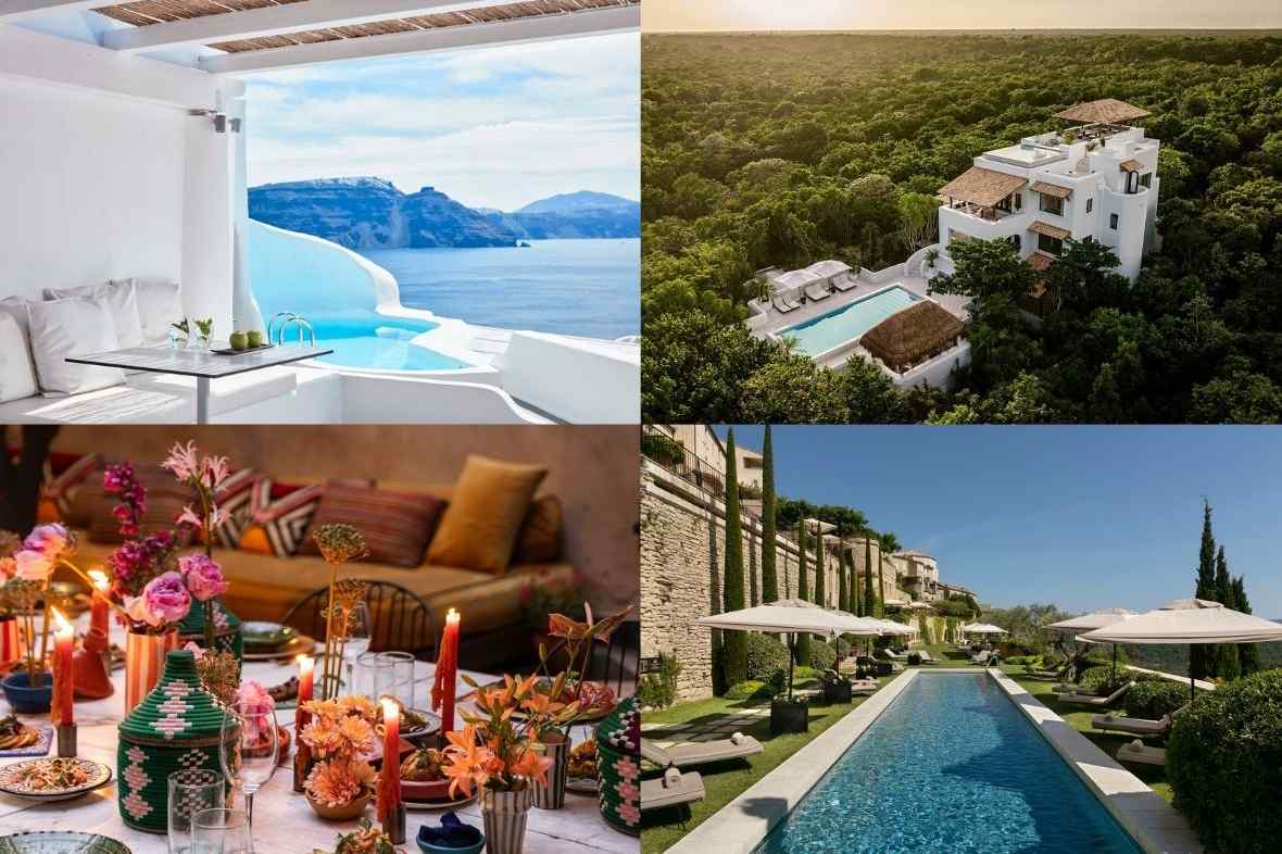 Katikies Santorini, Greece | Hotel Esencia, Mexico | El Fenn, Morocco | Airelles Gordes, La Bastide, France